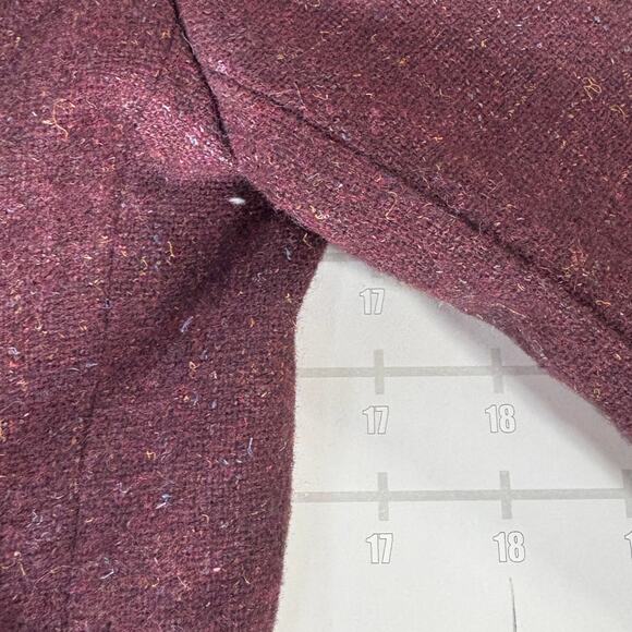 Vintage Royce Wool Crop Blazer Jacket Womens 7 Purple Maroon 80s Professional - Picture 8 of 12